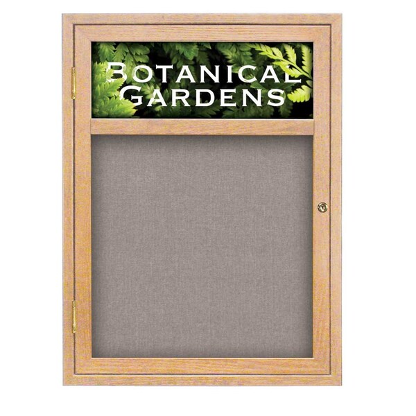 Sliding Glass Door Radius Letterboard, Hdr, 72"x48", Brnz/Licorice Vinyl